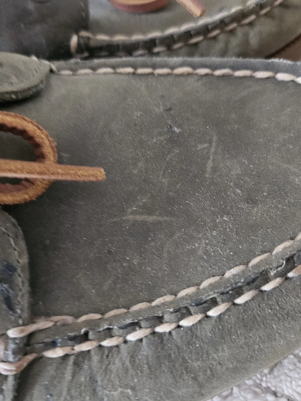 Sperry Olive Green Suede Moc Toe Boat Shoes